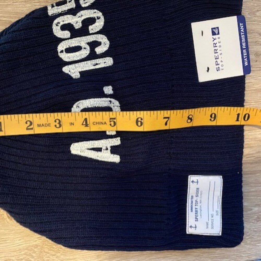 Sperry Top Sider Water Resistant Unisex Navy Blue Beanie/Hat OSFM - Picture 3 of 5